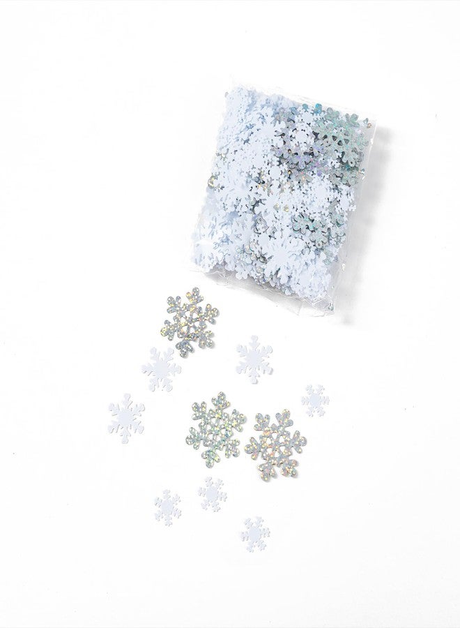Gloreyan 8.8oz Christmas Crinkle Cut Paper Shred, Xmas Metallic Silver White Raffia Paper Sherd Filler Grass with Snowflake Confetti Decoration for Gift Wrapping Basket Filling Birthdays Weddings Party Supply - Image 4